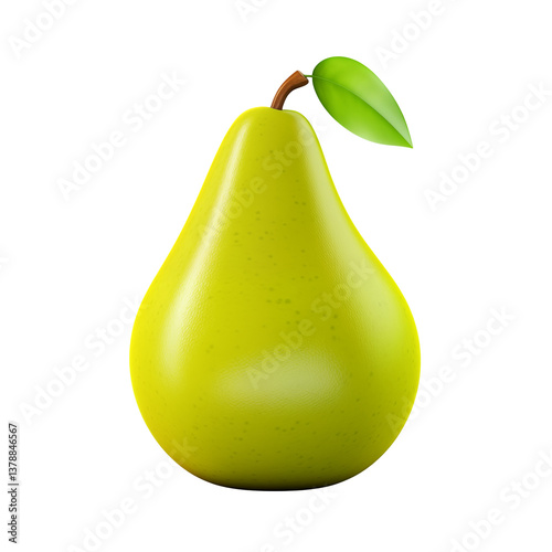 3d realistic render vector icon of a pear fruit, transparent background