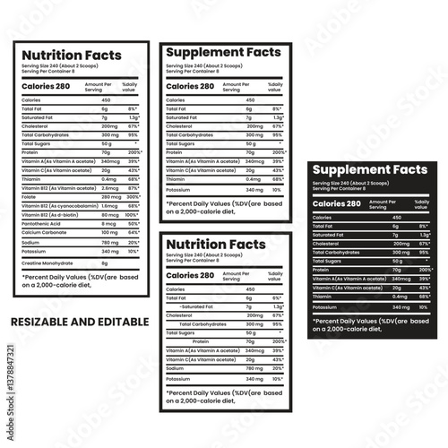 nutrition facts, nutrition facts Label, supplement facts ,nutrition Label 