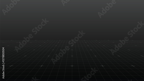 Futuristic perspective wireframe blueprint. Vector grid background for technical, architectural, or digital design projects