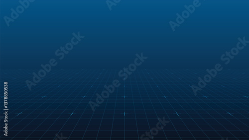 Abstract perspective grid background. Vector wireframe blueprint design for architecture, technology, or sci-fi visualization