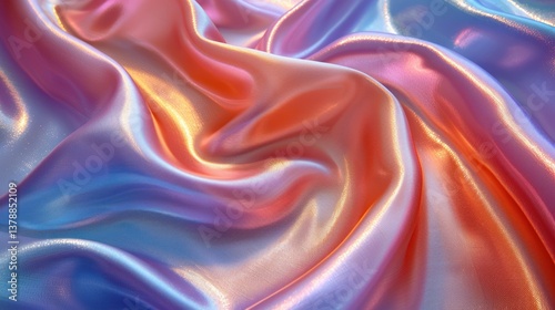 Wallpaper Mural Soft, flowing, iridescent silk fabric draped in pastel colors Torontodigital.ca