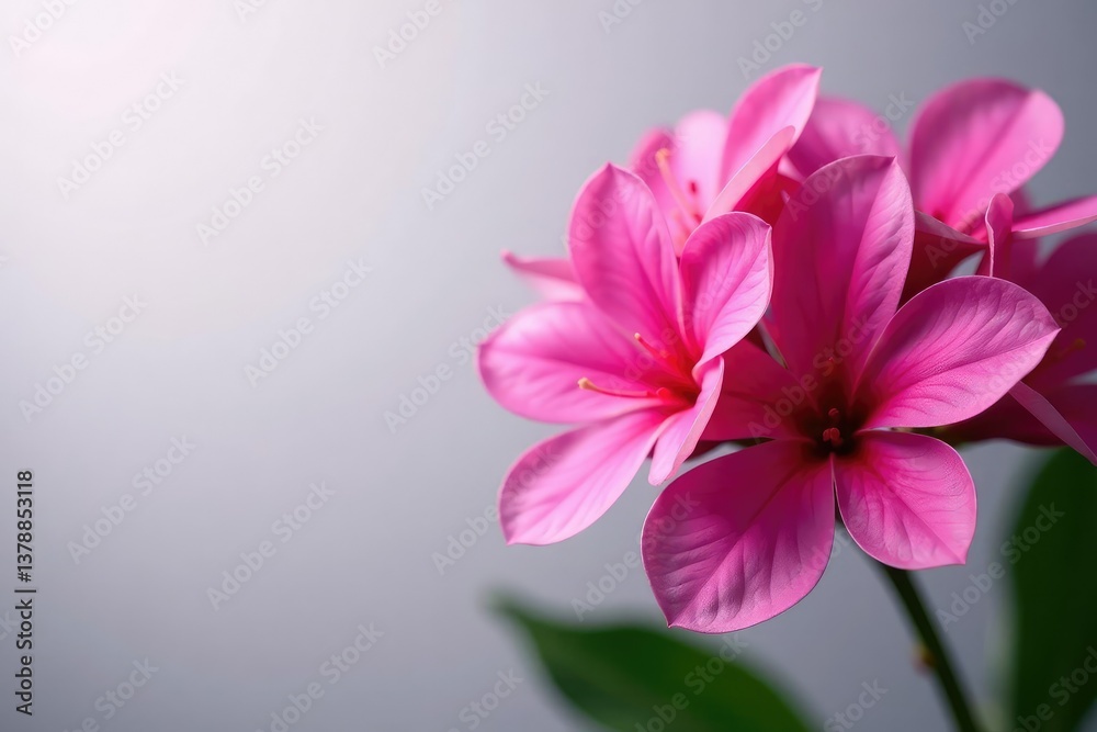 Fototapeta premium Delicate fuchsia flower clusters, repeating motif , floral design, bloom