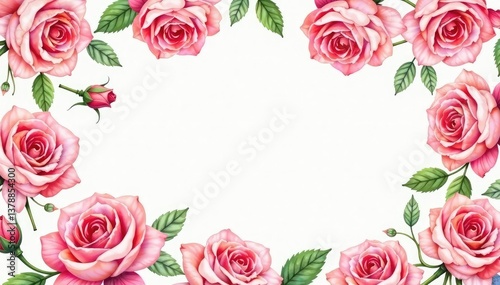 Delicate watercolor roses in a repeating pattern , floral, graphic