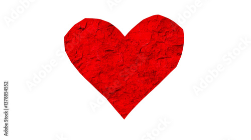 Unique red heart shape on a transparent background