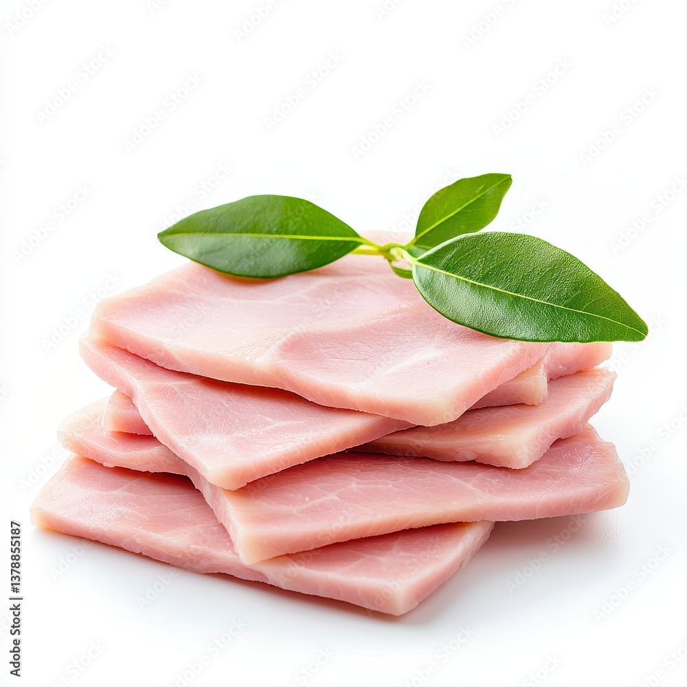A pile of raw pork isolated on a white background ready for culinary creations and delicious home-cooked meals A pile of raw pork isolated on a white background ready for culinary creations and delicious home-cooked meals