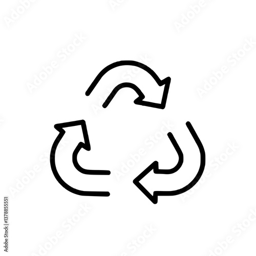 Icon of the recycling symbol for environmentally friendly concepts and sustainable development