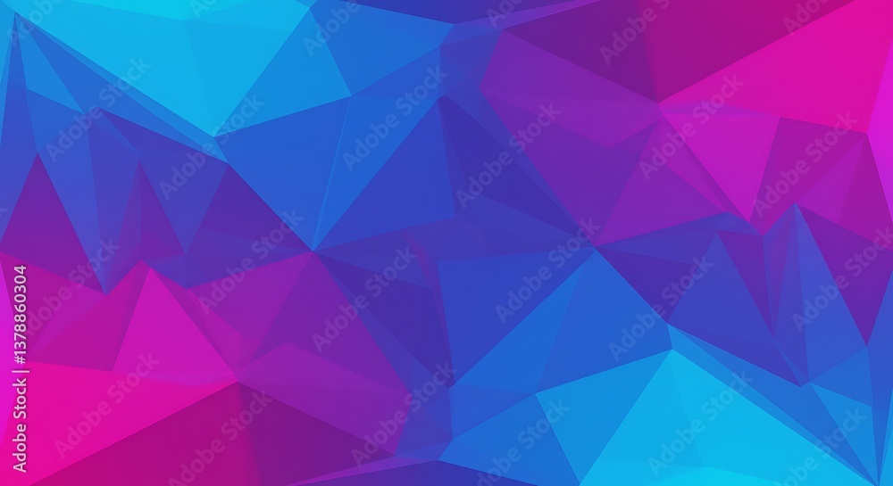 Obraz premium Vibrant Neon Low Poly Abstract Background