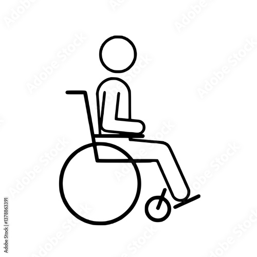 Icon of a person in a wheelchair symbolizing disability representation and inclusivity