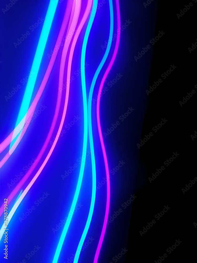 Naklejka premium Abstract purple and blue blinking neon vj loop animation