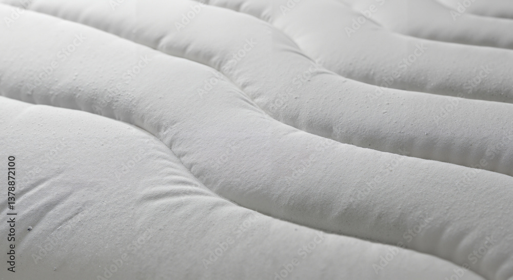 Naklejka premium Quilted Mattress Topper with Wrinkled White Fabric
