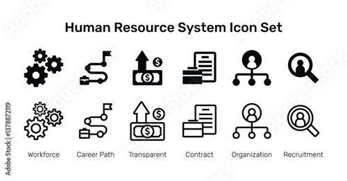 Human Resource System Icon Set