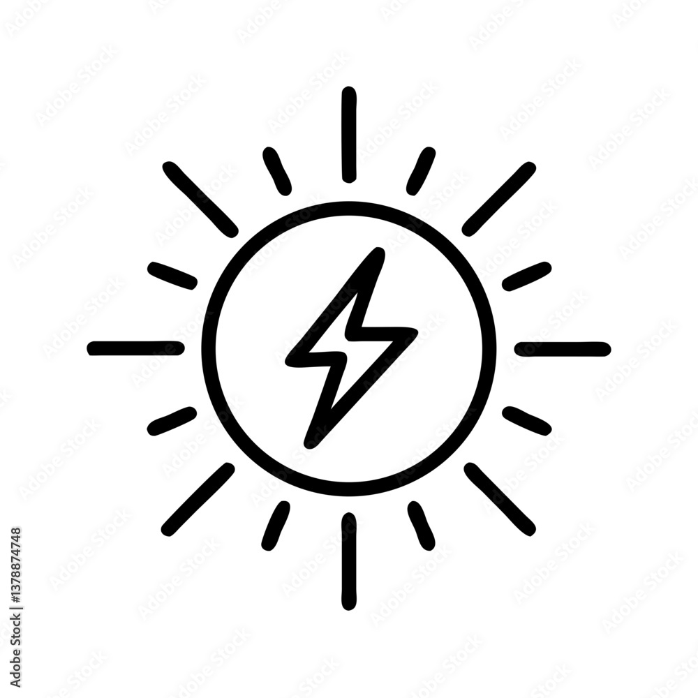 Sun Lightning Icon Sun Lightning Icon