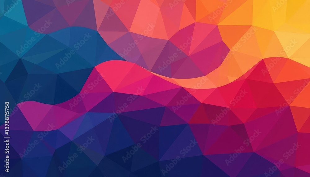 Obraz premium Abstract geometric shapes, vibrant colors, social media post background, social, digital