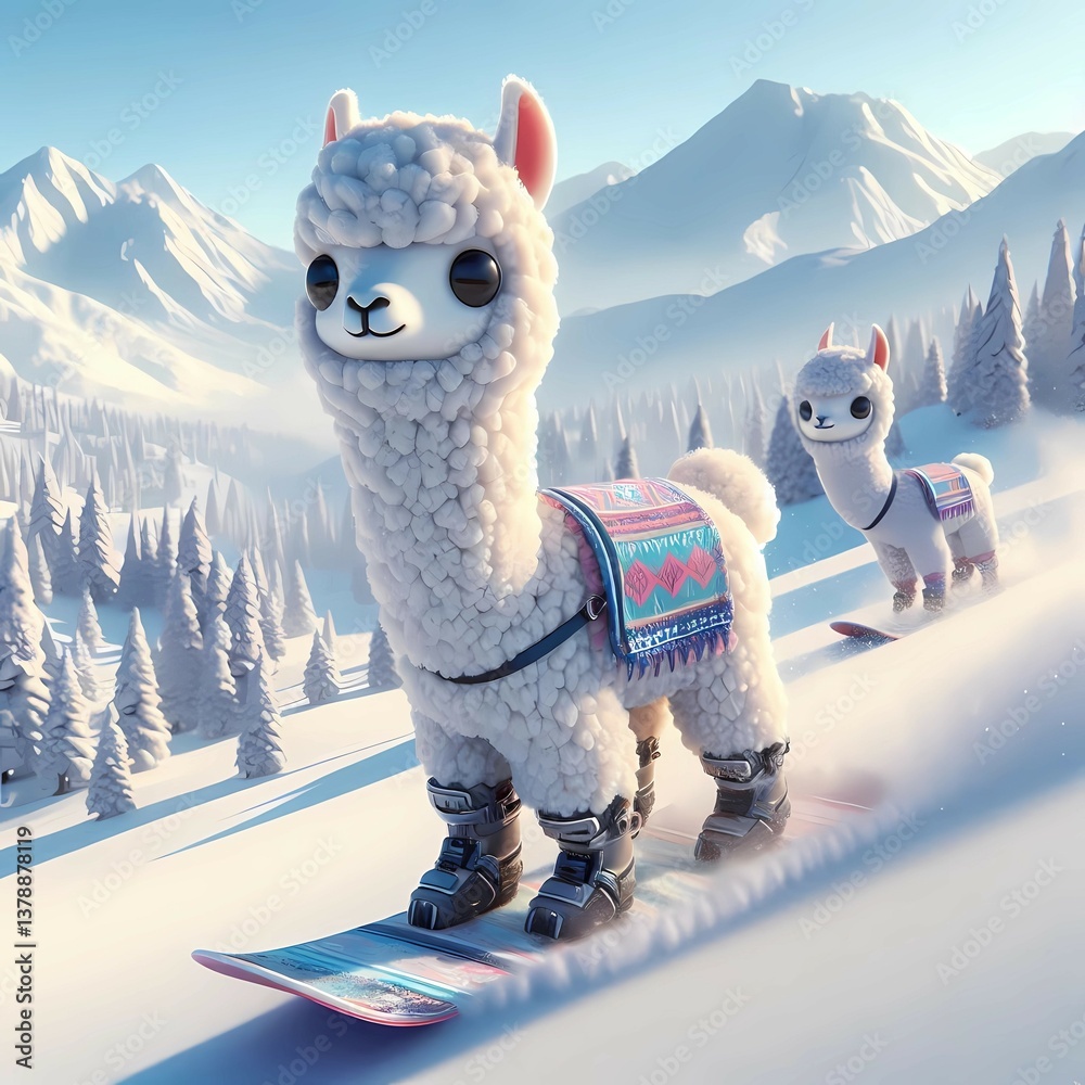 Naklejka premium Alpaka