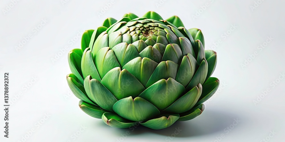 Fototapeta premium Artichoke Still Life Photography: Close-up White Background Studio Shot