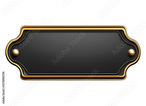black and golden nameplate