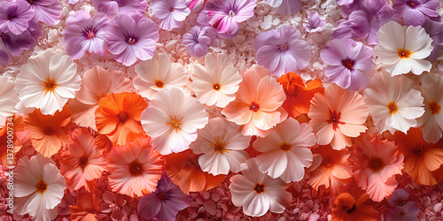 Background illustration with flowers for holiday cards,Generated by AI