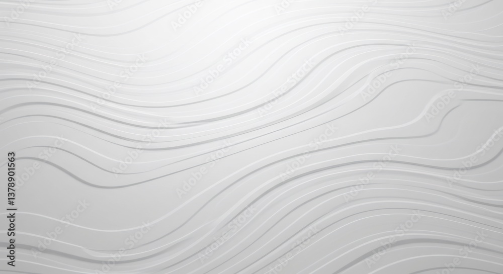 Abstract white wave pattern soft light background. AI Generated
