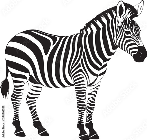 Zebra Black Vector Outline