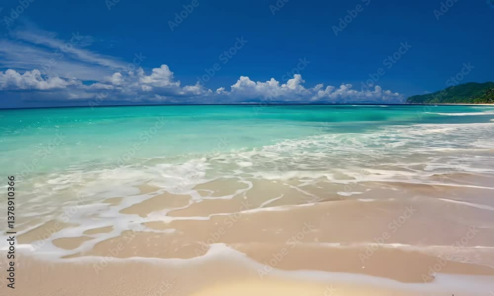 tropical beach with white sand beach and waves tropical beach with white sand beach and waves
