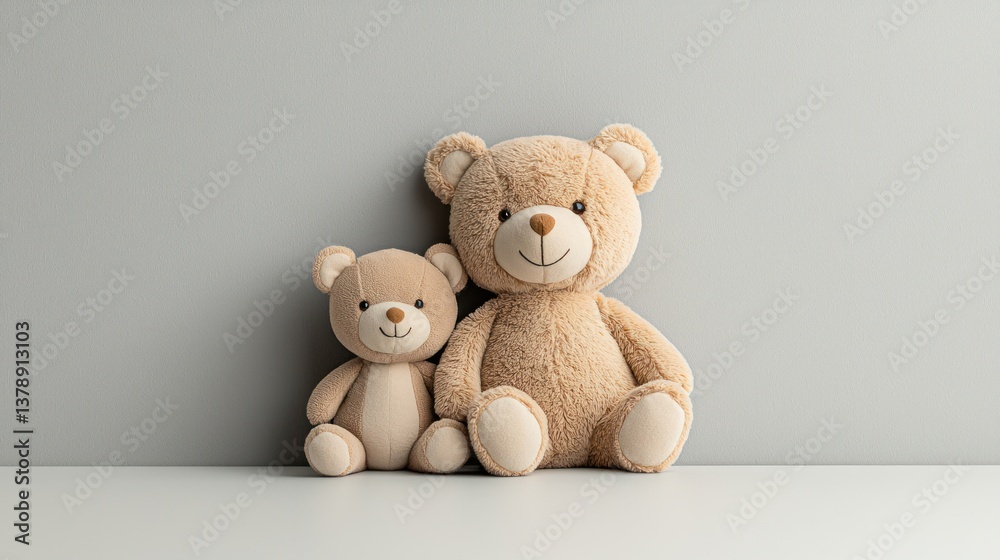 Obraz premium Two teddy bears, sitting