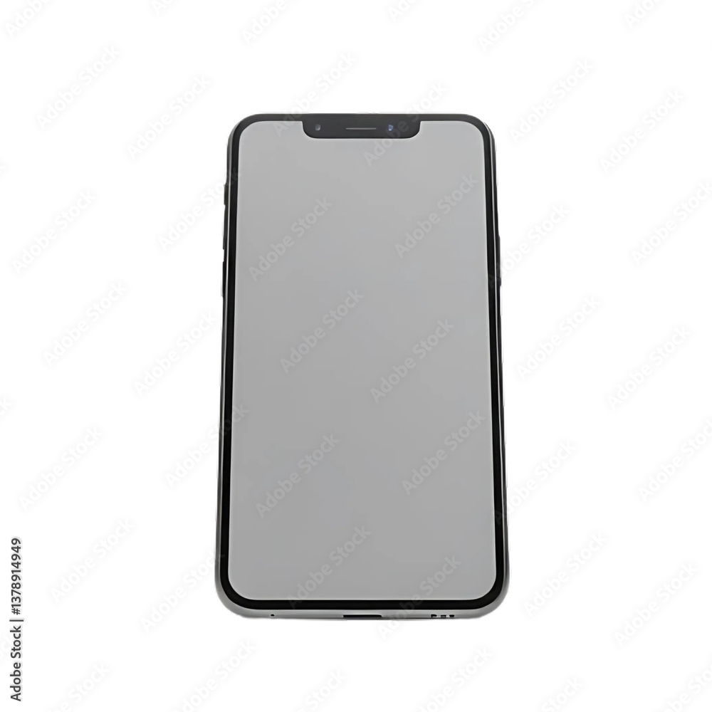 isolated black smart mobile phone displays a blank touch screen, digital communication technology, Generative AI isolated black smart mobile phone displays a blank touch screen, digital communication technology, Generative AI