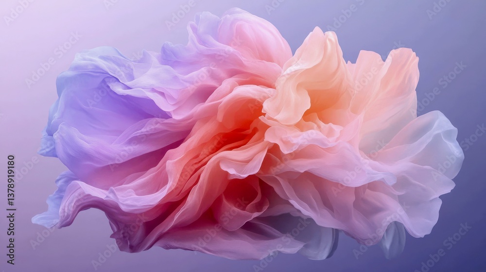 Fototapeta premium Soft pink, lavender, and mint layers forming a meditative circular pattern