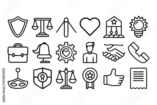 business ethics and core values blue editable stroke photo