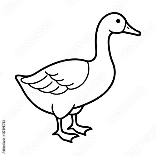 Vector illustration of a duck isolated on a white background