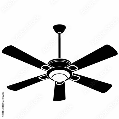 Electric fan illustration with propeller on white background