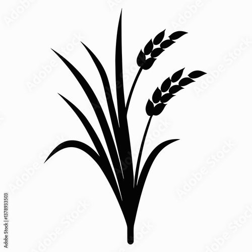 Autumn wheat field with ripe grains and green plants in a sunny landscape, showcasing a variety of crops like barley, oats, and corn, in a simple and vibrant vector illustration