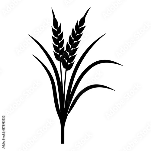 Autumn wheat field with ripe grains and green plants in a sunny landscape, showcasing a variety of crops like barley, oats, and corn, in a simple and vibrant vector illustration