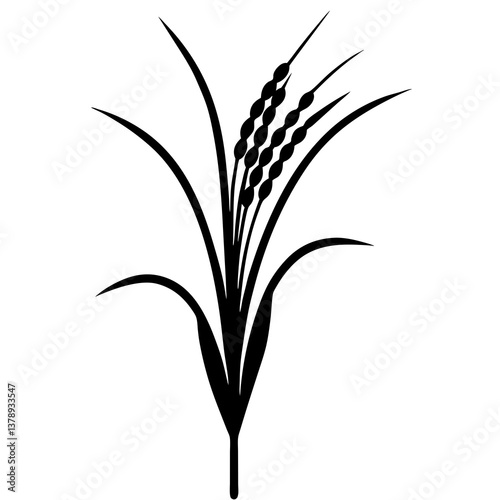 Autumn wheat field with ripe grains and green plants in a sunny landscape, showcasing a variety of crops like barley, oats, and corn, in a simple and vibrant vector illustration