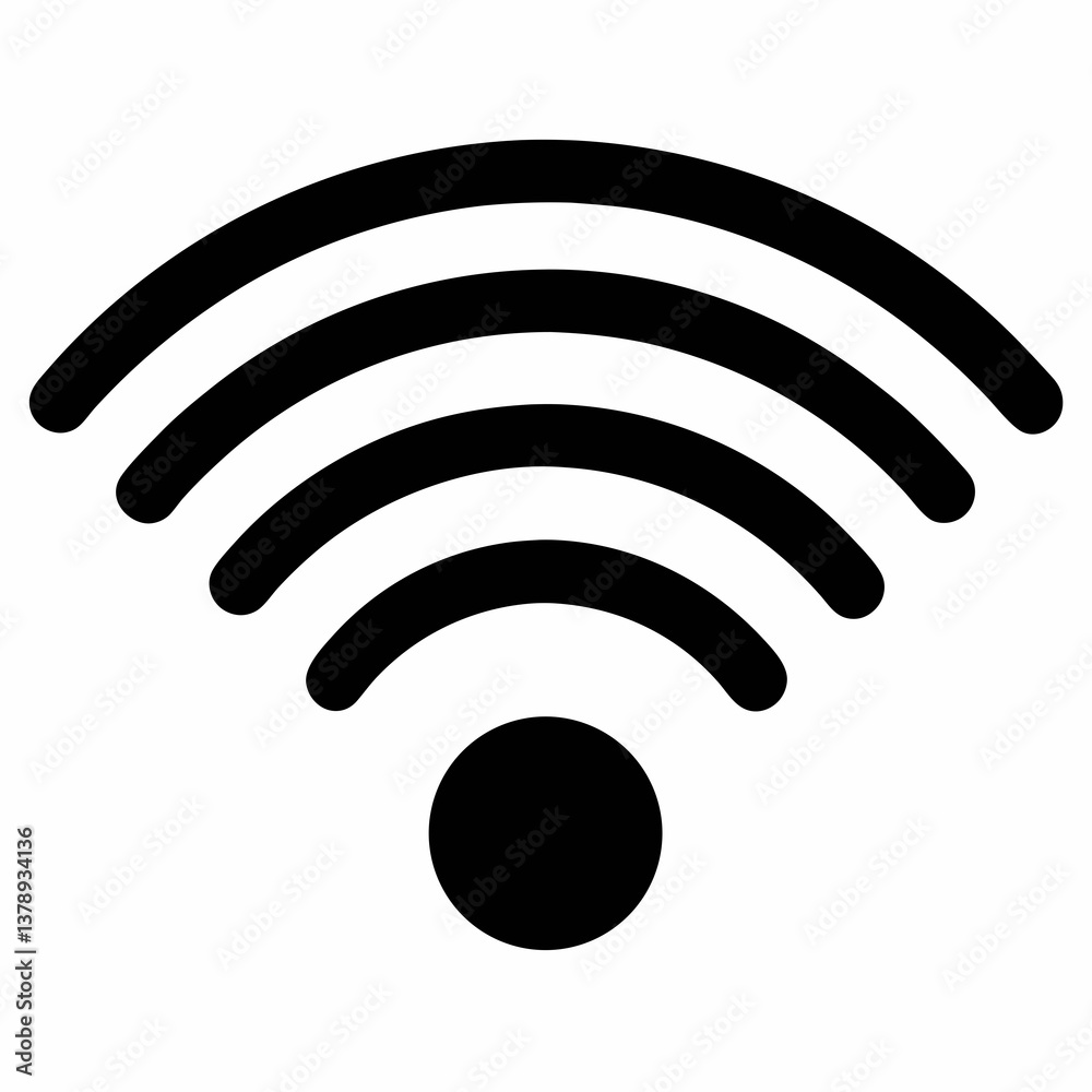 Simple 3D WiFi Symbol Icon on Black Background Simple 3D WiFi Symbol Icon on Black Background