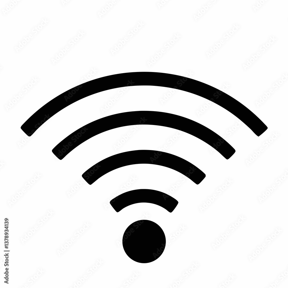 Simple 3D WiFi Symbol Icon on Black Background Simple 3D WiFi Symbol Icon on Black Background