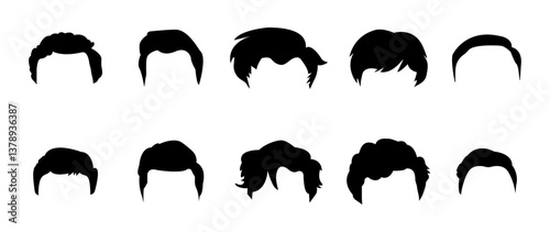 Man hairstyle set. Men's haircut collection.