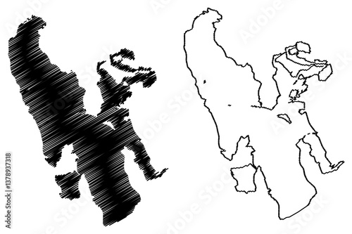 Great Salt Lake (United States of America, North America, us, usa, Utah) map vector illustration, scribble sketch map
