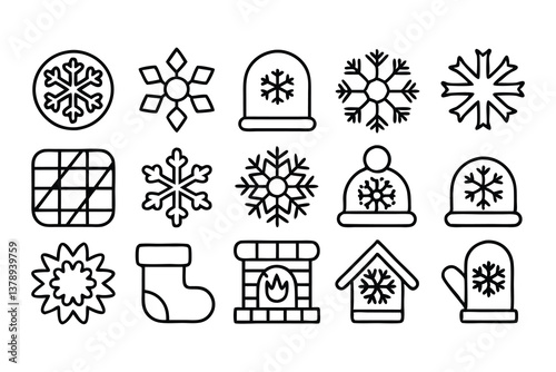 christmas and winter season snowflake editable str
