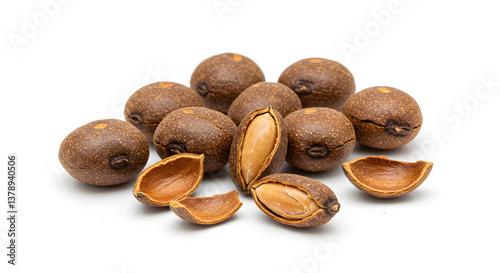 Wallpaper Mural Roasted water caltrop nuts, a unique and flavorful ingredient on white background Torontodigital.ca