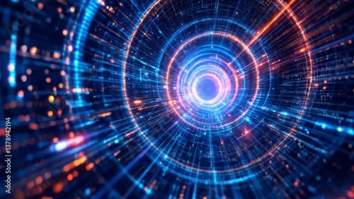 Wallpaper Mural Futuristic Data Tunnel Visualizes Digital Flow Torontodigital.ca