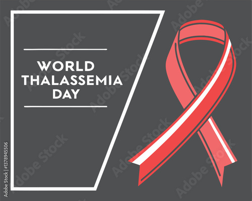 World Thalassemia Day Awareness Ribbon on Dark Gray Background Graphic