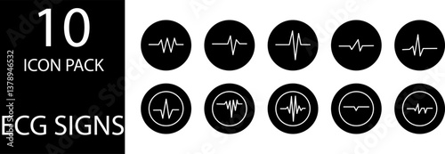 
simple ECG symbol icon set design