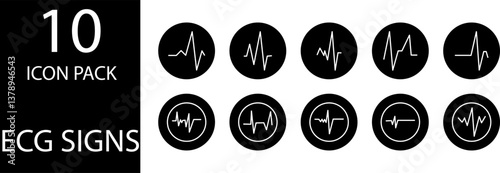 
simple ECG symbol icon set design