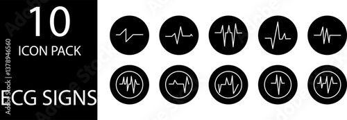 
simple ECG symbol icon set design