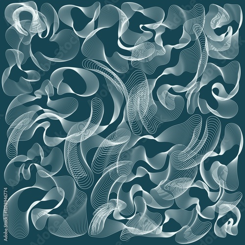 abstract pattern with blue waves