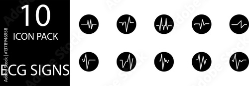 
simple ECG symbol icon set design