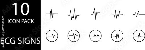 
simple ECG symbol icon set design