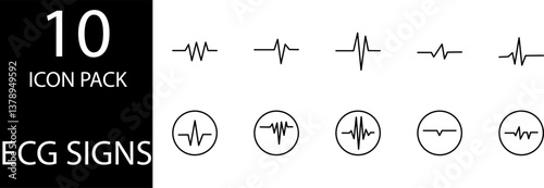 
simple ECG symbol icon set design