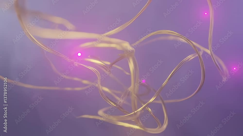 Hazy Gold Threads in Lavender Smoke