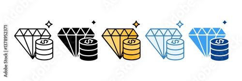 Riches  Icon Set Multiple Style Collection